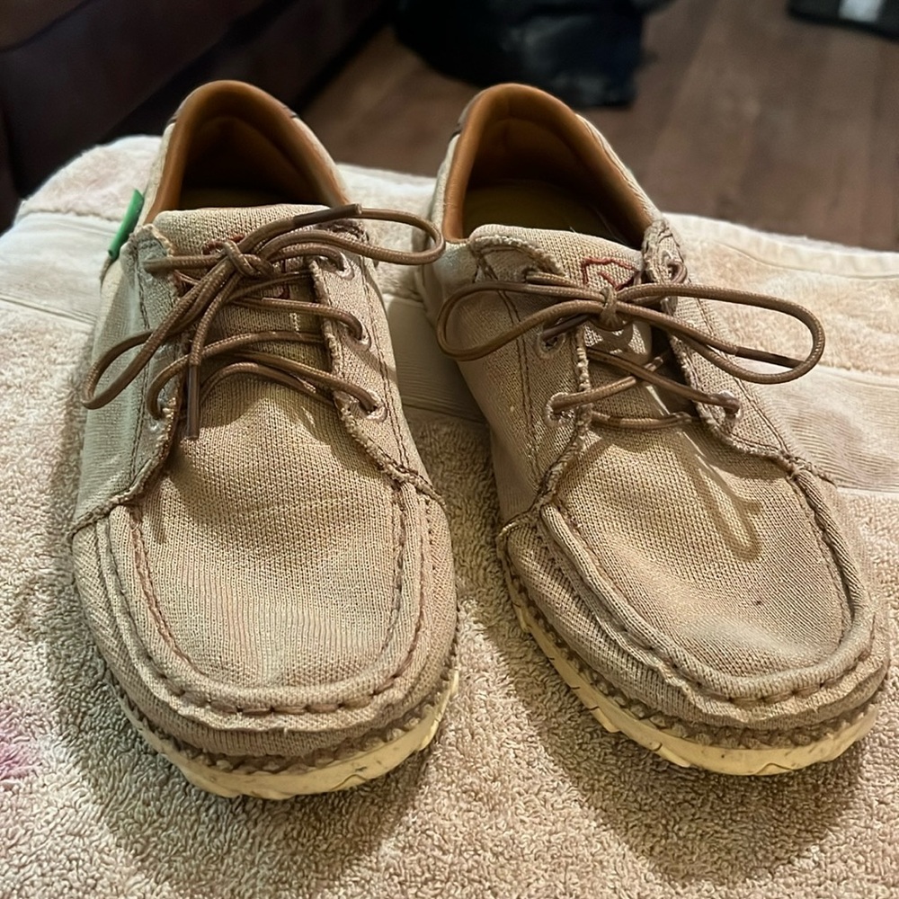 Twisted X womens canvas driving moc size 9